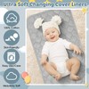Nicoone Waterproof Changing Mat Liners Quilted,3PCS Bamboo Terry Surface Diaper
