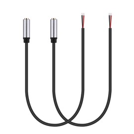 sovunis 2-Pack Replacement 3.5mm Female Jack to Bare Wire Open End TRS 3 Pole Stereo 1/8" 3.5mm Jack Plug Connector Audio Cable for Headphone Headset Earphone Cable Repair