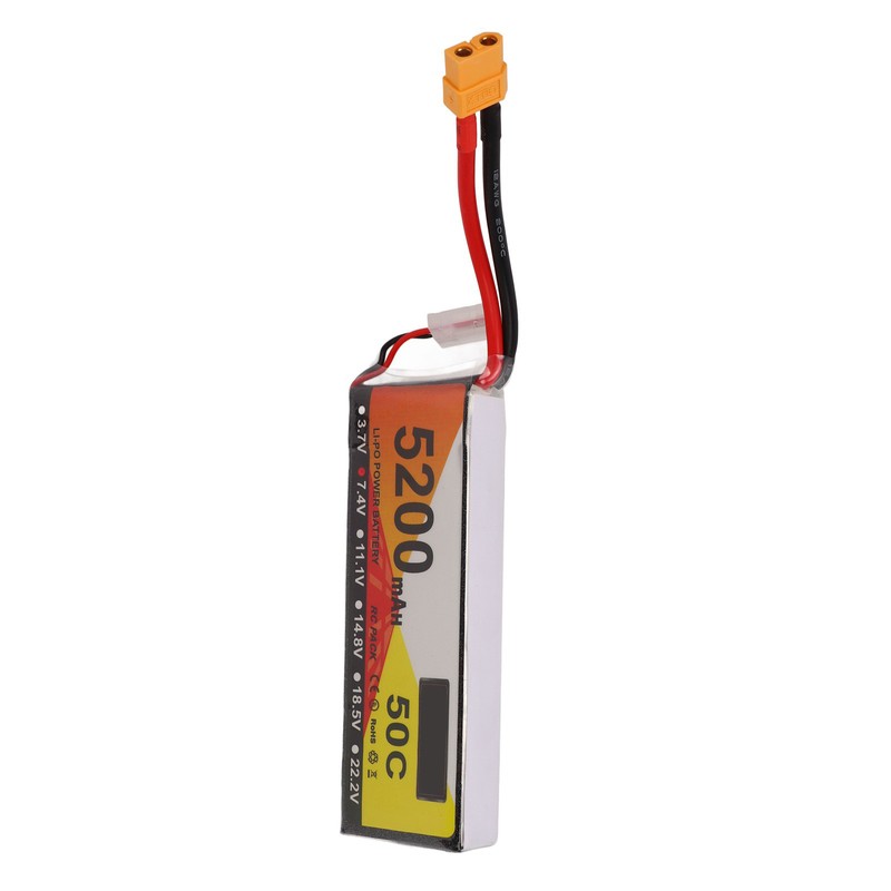 5200mah Lipo Battery 50C Discharge Rate 7.4V 2S RC Vehicles