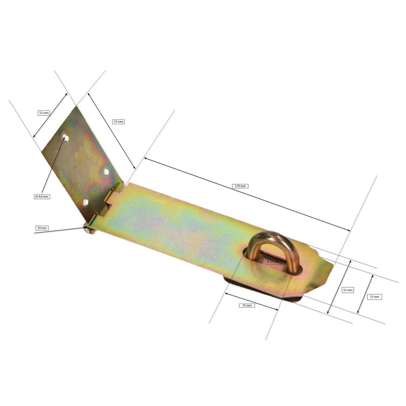 KOTARBAU® Hasp with Padlock, 3 Different Sizes, Yellow Galvanised, Overflow