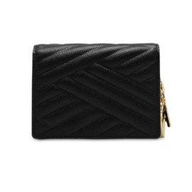 Daks (신세계강남점)DCWA1F218BK CARLISLE 블랙 퀼팅 로고 참장식 반지갑 (Shinsegae Gangnam Store) DCWA1F218BK CARLISLE Black Quilted Logo Charm Decoration Wallet