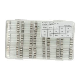 15 Values x 10 Pieces, Total 150 Pieces,6 x 30mm Fast-Blow Glass Fuse Assortment Boxed Including (0.25A 0.5A 1A 2A 3A 4A 5A 6A 7A 8A 10A 15A 20A 25A 30A)