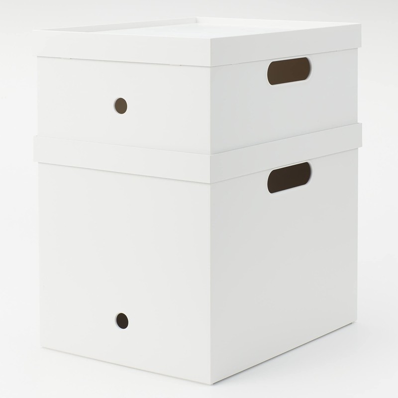 MUJI 44902882 Polypropylene File Box Standard 1/2 White Gray
