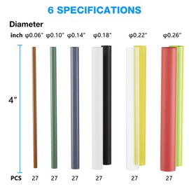 ARVYNE Heat Shrink Tubing Kit 162PCS, 2:1 Electrical Wire Insulation Set, 9 Colors 6 Sizes, Flame Retardant & Halogen-Free, Heat Shrink Tubes for Automotive, Marine, Electronics & DIY Repair