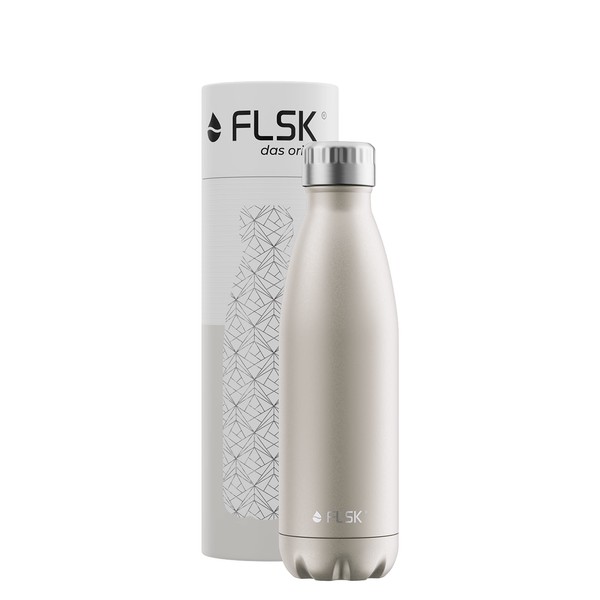 FLSK Original Stainless Steel Drinking Bottle • Suitable for Carbonated Drinks • Vacuum insulated Bottle • Keeps beverages Hot for 18 hours and Cold for 24 hrs • BPA-free and Rustproof