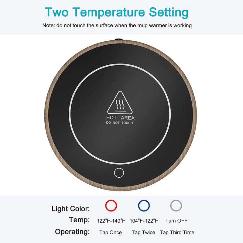 Electric Coffee Warmer, Cup Warmer with 2 Temperature Settings, Cup