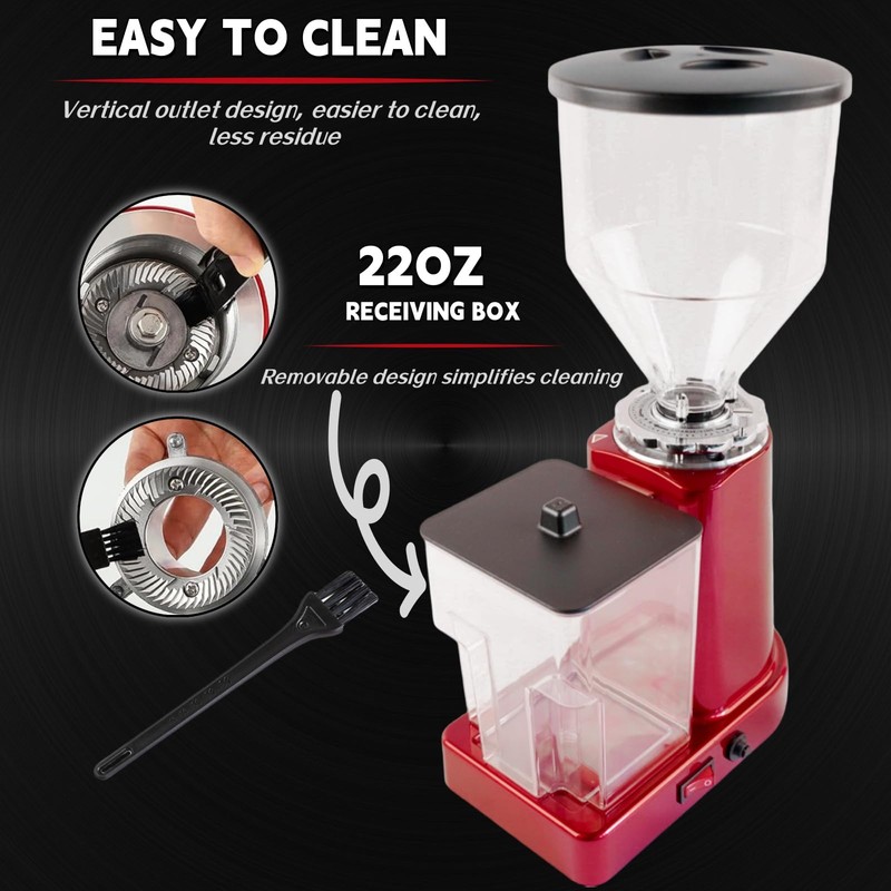 Electric Coffee Bean Grinder, 35 oz Large Capacity Flat Burr