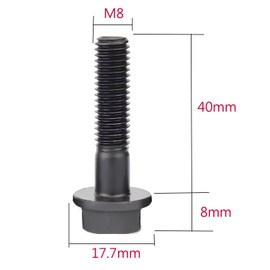 12Pcs M8 x 40mm Flanged Hex Head Bolts， Flange Hexagon Screws, Half Thread, Alloy Steel, Black Oxide Finish