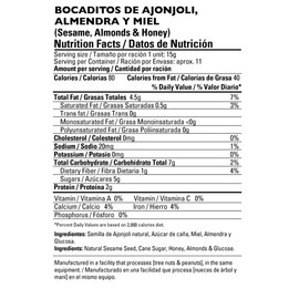 Dulzura Borincana Sesame Seeds with Honey & Almonds 6 oz [170 g]