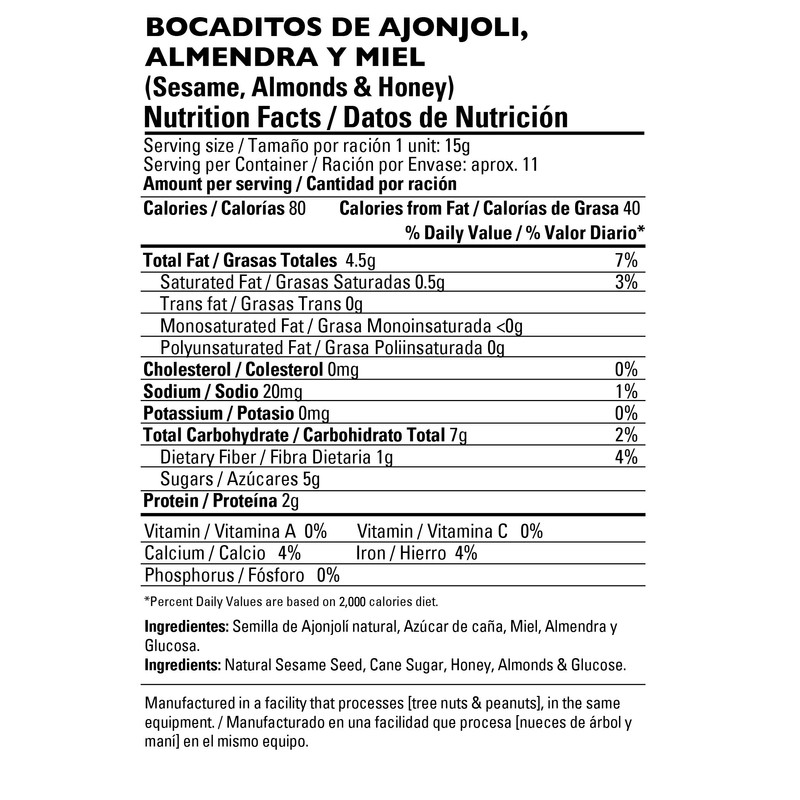 Dulzura Borincana Sesame Seeds with Honey & Almonds 6 oz