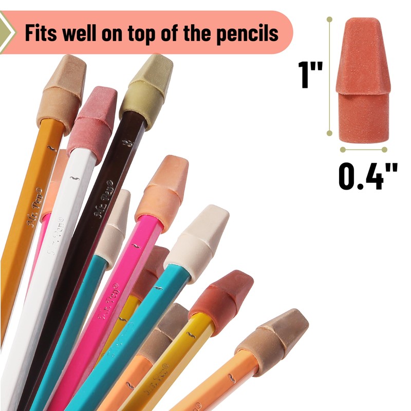 Mr. Pen- Pencil Erasers Toppers, 120 Pack, Colorful, Latex Free,