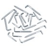 Haggiy Slotted Screw Hooks, Galvanised, Straight (Pack of 25), silver