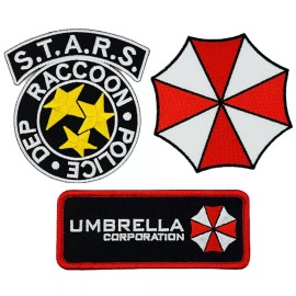 Unbranded Resident Evil S.T.A.R.S Raccoon Umbrella Corporation Patch | 3PC Iron on Sew on