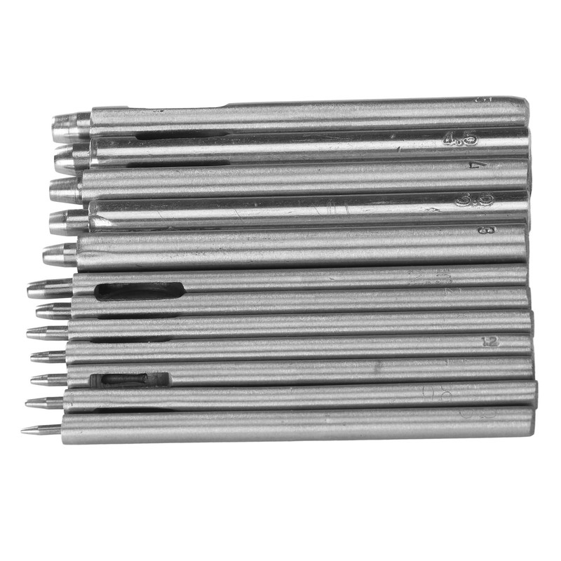 12pcs Leather Hole Punch Cutter 0.5‑5mm Hollow Punch Set for