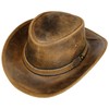 SCIPPIS Irving Leather Hat, Brown, S