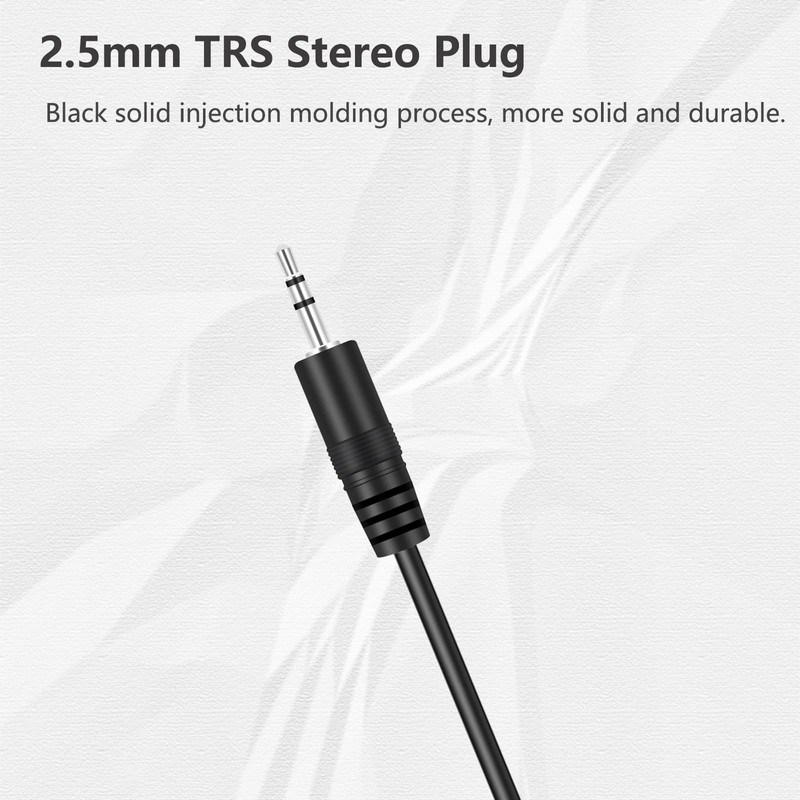 Bolvek 3ft 2.5mm TRS Stereo Male Plug Adapter Connector to