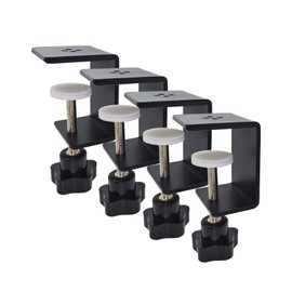Jhanw 4 Pack Heavy Duty C Clamp & Desk Clamp | Wide Jaw Metal Woodworking Clamps, Adjustable Shelf Clamps for Desk Extension/Panel Work (Sturdy Multi-Purpose Clamping Tool)