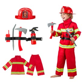 Seawhisper Seawhisper Kinder Feuerwehr Kostüm Jungen Feuerwehrmann Fasching Karneval Faschingskostüme 110/116