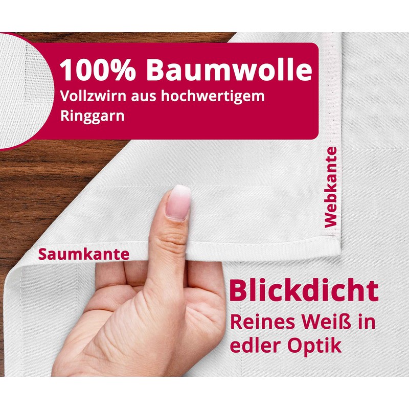 Damask Tablecloth 100% Cotton Gastro Edition White Square 80 x