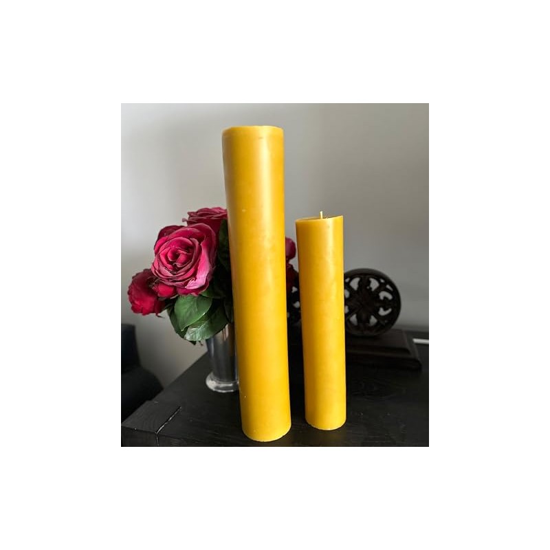 Handmade 100% Pure Beeswax Pillar Candles 100% Cotton Wick BIG