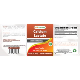 Best Naturals Calcium Lactate Pure Powder 1 Pound
