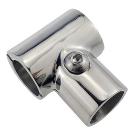 NRC&XRC Heavy Duty 316 SS Polished Boat Hand Rail Fitting- 90 Degree T/Tee Hinged/Split for 1" Tube
