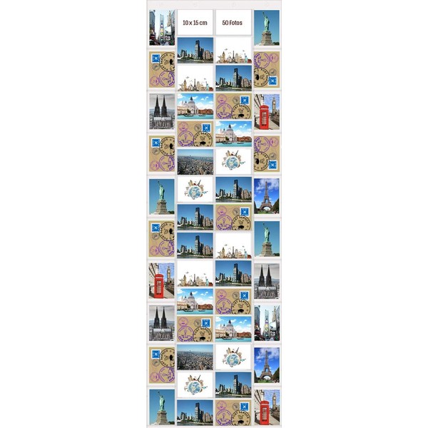 Trendfinding postcard photo curtain, 10 cm x 15 cm, landscape and portrait photos, pictures, postcards, photo wall, photo gallery, picture bag, photo