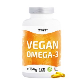 TNT Vegan Omega 3 Capsules High Dose (120 Capsules) • Algae Oil with EPA & DHA without Additives • Vegan & Laboratory Tested