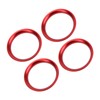 4pcs Air Vent Outlet Rings Cover Trim Red Decoration Replacement