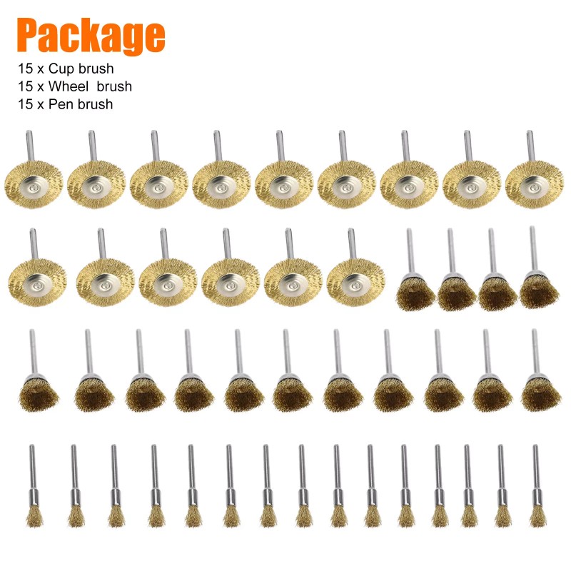 Cahuczlhoz For Dremel Rotary Tool Die Grinder 45Pcs Wire Brush