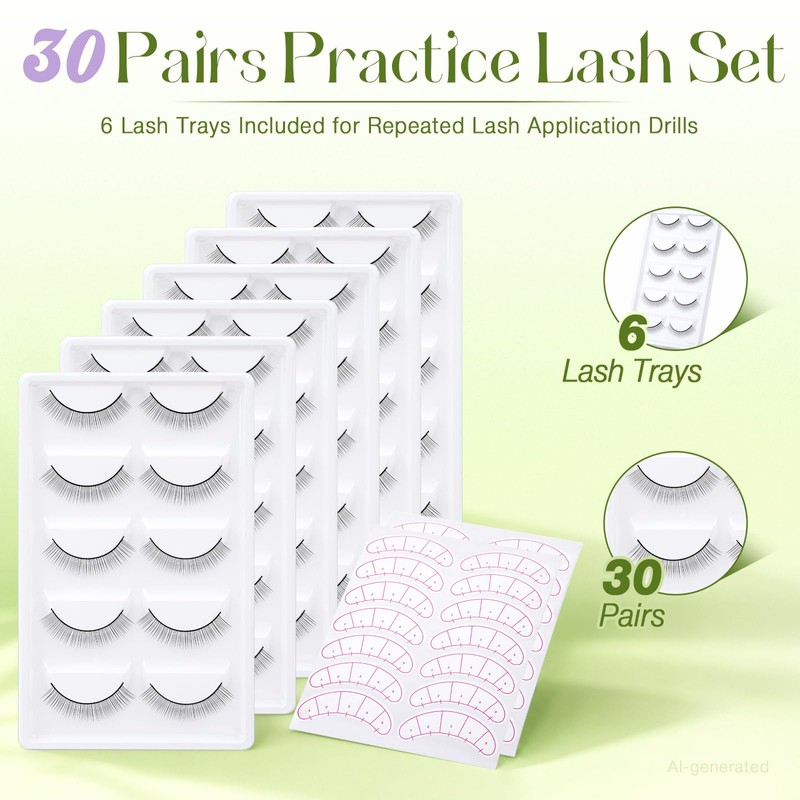 30 Pairs Practice Lashes for Lash Extension Training
