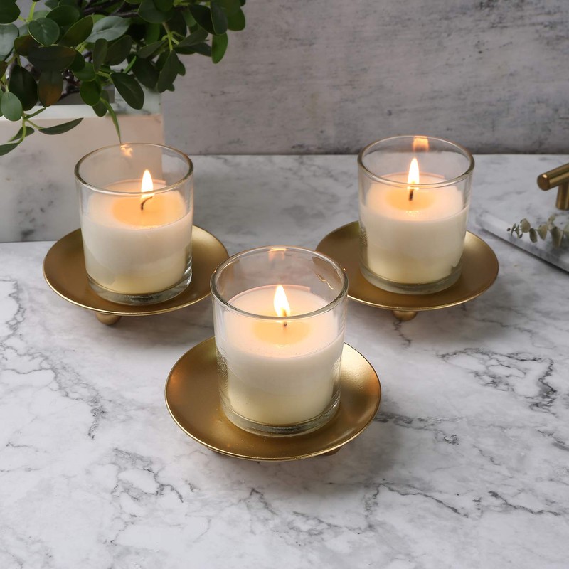 Iron Plate Candle Holder, Gold, Decorative Iron Pillar Candle Holder,