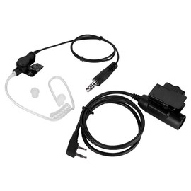 Walkie Talkie Headset with PTT Button, Acoustic Tube Earphones In-Ear Headset for K-Head Radio with Military Level U94 PTT Radio, Air Channel Sound Transmission