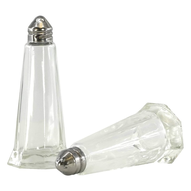 Pack of 12 Pots Classic Style Glass Salt and Pepper
