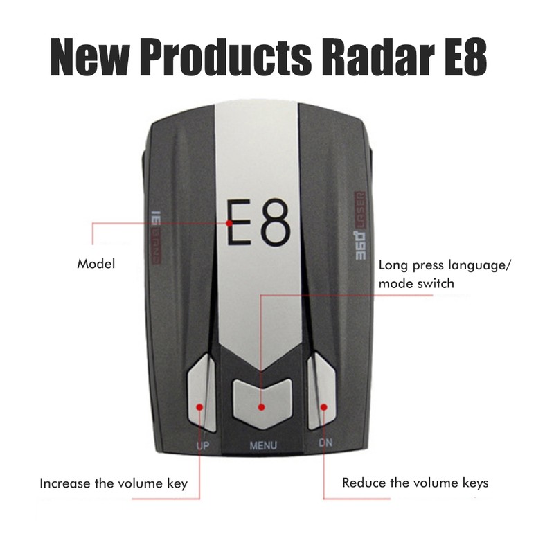 Radar Detector for Cars Voice Prompt Speed Vehicle Speed Alarm
