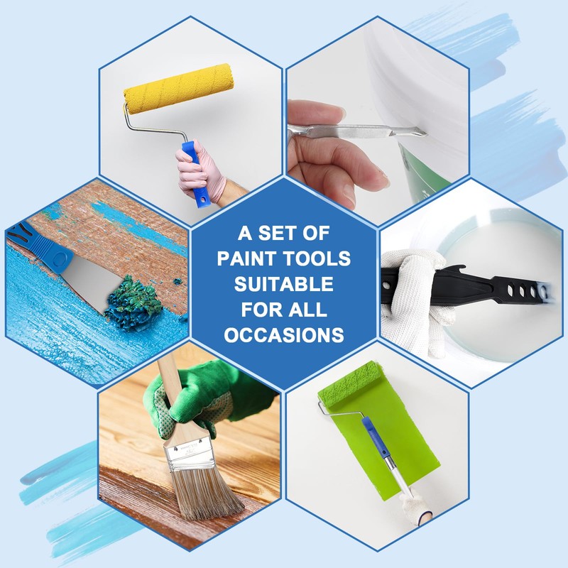 Rhibak Paint Roller Kit with Extension Pole, 27 Piece Set,