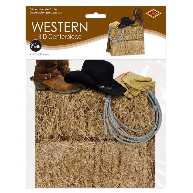 Beistle 3-D Western Centerpiece, 9.5" Tall - Desert-Themed Table Decoration,