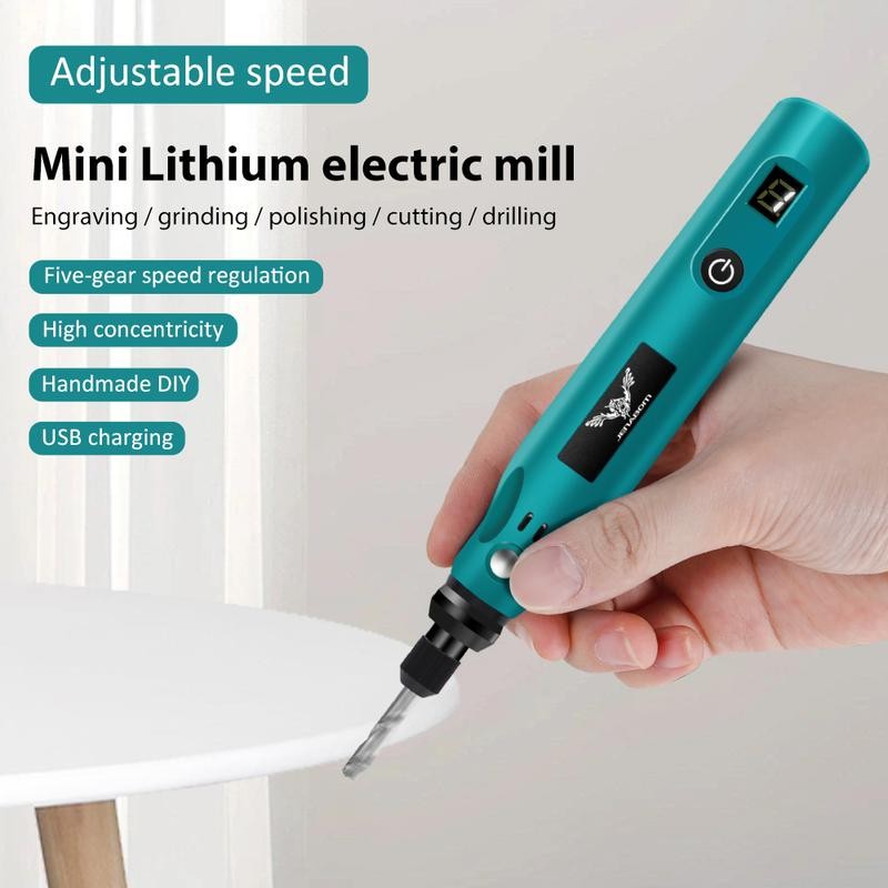JENABOM Mini Cordless Rotary Tool, USB Charging, 5-Speed Rotary Tool