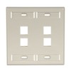 Leviton 42080-4IP 4-Port Dual Gang QuickPort Wallplate with ID Windows,