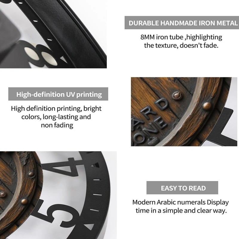 25cm Round Iron Wall Clock with a "The [Your Last