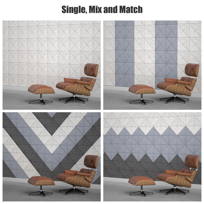 Sonicism 12 Pack X-Lined Acoustic Panels with Self-Adhesive, 12"X 12"X