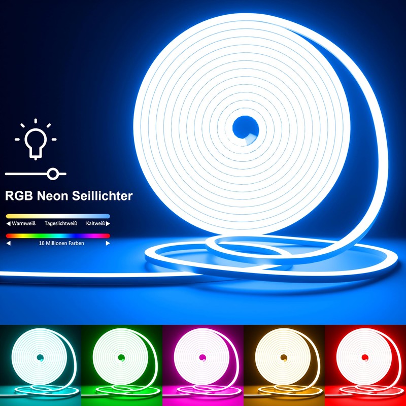 Cozylady RGB Neon LED Strip Light, with Remote Control, App