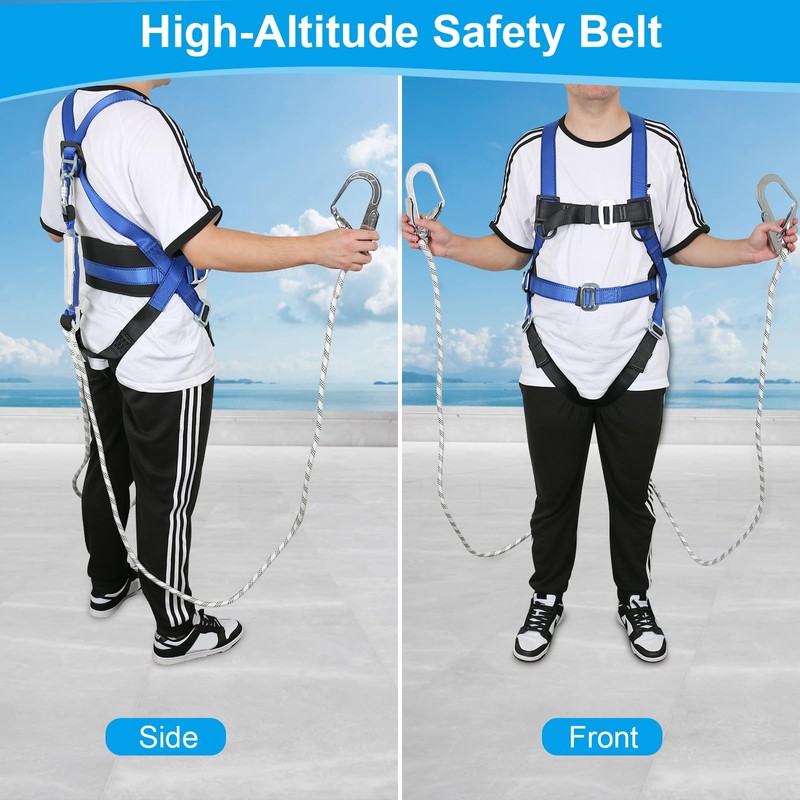 Btstil Fall Protection Harness, Fall Protection Safety Belt Set, 5-Point
