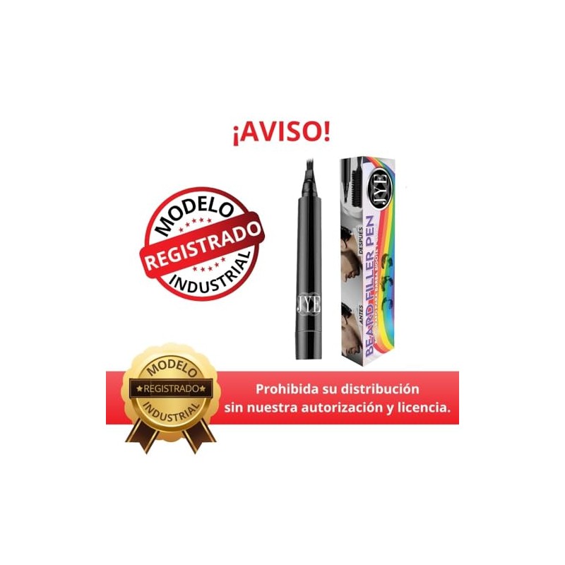 JYE Boligrafo para Barba Edicion PRIDE, Color Negro, barba tupida,