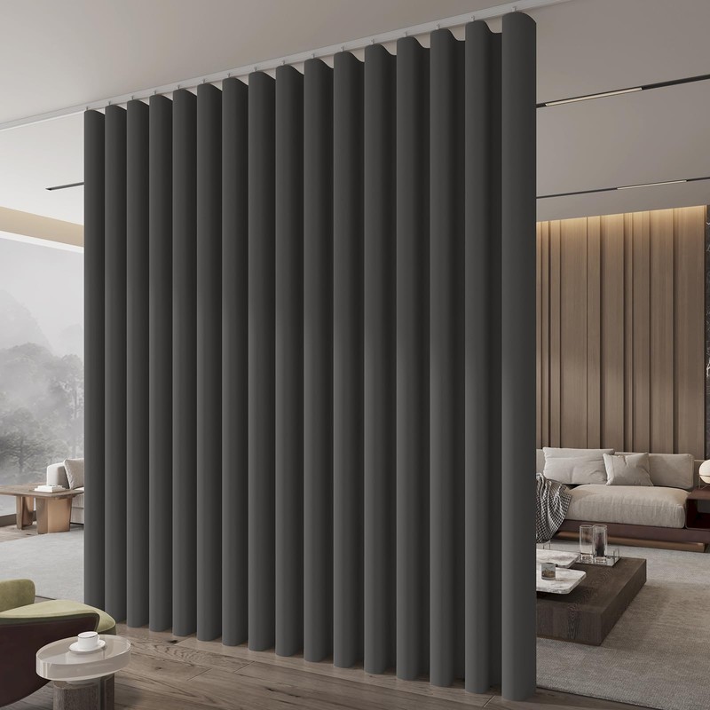 Jilron Room Divider Curtains Ceiling Curtain Track Set for Blackout