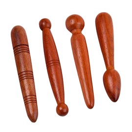 DGUSO 4 Pieces Wooden Massage Stick, Trigger Wood Massage Tool, Massage Wooden Massage Tool Set, Foot Wood Massage Stick for Professional Massage of Legs, Shoulders, Back and Acupuncture