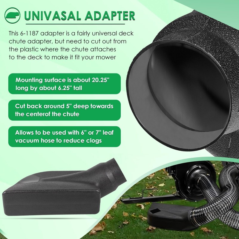 Yoursme 6-1187 Adapter for Mow-N-Vac 69861, 43830, 45-0577, 45-0578, 45-0567