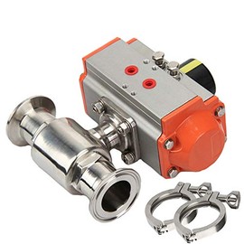 2 Way Sanitary Stainless Steel Double Acting Pneumatic Ball Valve (0.75 inch Φ20)