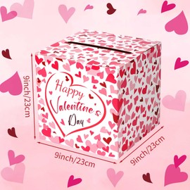 Adecortalk Happy Valentine's Day Box Pink Valentine's Gift Box Valentine's Day Treat Box Surprise Gift Wrap Box for Birthdays, Anniversaries, Valentine's Day, Valentine's Gift for Women Men