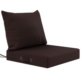 LFNOONE Deep seat Patio Cushion Set 19"x19"x4" Waterproof Fade-Resistant Patio Furniture Cushions & with Removable Cover Deep Seat & Back Cushion with Handle and Fixed Belt Outdoor Chair Cushion
